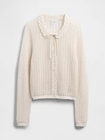 Gap × DÔEN Linen-Blend Pointelle Cardigan