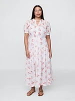 Gap × DÔEN Pintuck Floral Midi Dress