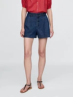 Gap × DÔEN High Rise Pleated Denim Trouser Shorts