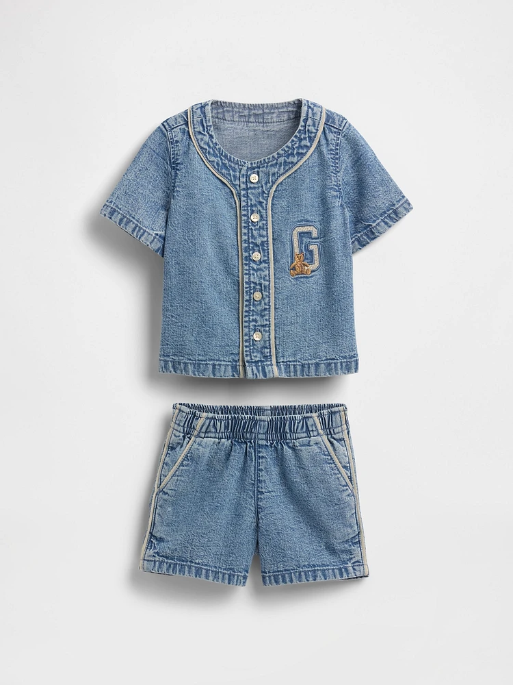 Baby Denim Jersey Outfit Set