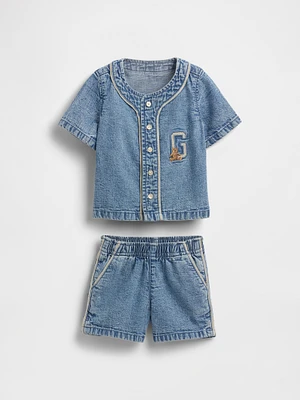 Baby Denim Jersey Outfit Set