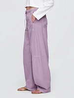 Mid Rise Barrel Parachute Pants
