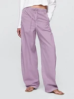 Mid Rise Barrel Parachute Pants