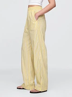 Organic Cotton Poplin Easy Wide-Leg Pants