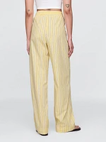 Organic Cotton Poplin Easy Wide-Leg Pants