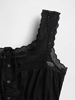 Lace-Trim Peplum Cropped Top