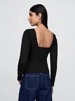 Boatneck Open-Back Top