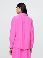 Cotton Gauze Button-Down Shirt