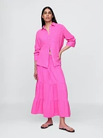 Cotton Gauze Button-Down Shirt