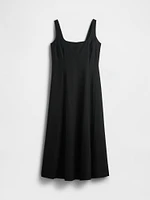 Linen-Blend Square-Neck Maxi Dress