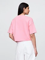French Terry Cropped Rolled Hem Sweatshirt