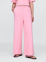 French Terry Wide-Leg Rolled Hem Sweatpants