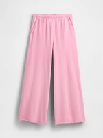 French Terry Wide-Leg Rolled Hem Sweatpants