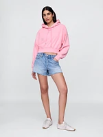French Terry Cropped Oversized Hoodie