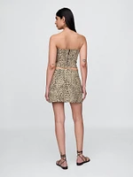 Linen-Blend Mini Skort