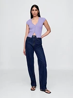Cropped Rib Cardigan