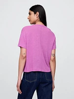 Linen-Blend T-Shirt