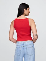 Modern Apron-Neck Cropped Tank Top