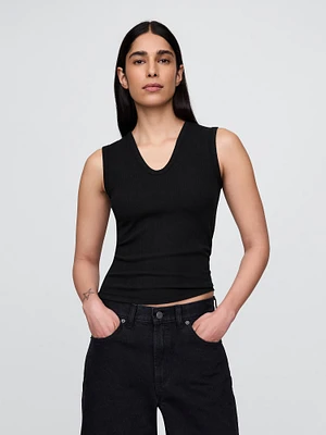 Sheer Modern Rib Tank Top