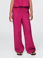 Kids Crinkle Gauze Easy Wide-Leg Pants