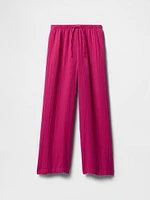 Kids Crinkle Gauze Easy Wide-Leg Pants