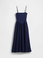 Crinkle Gauze Mixed Media Maxi Dress