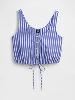 Cinched-Hem Cropped Top