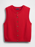 Cropped Cardigan Sweater Vest