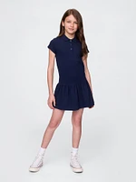 Kids Uniform Drop-Waist Polo Dress