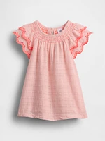 Baby Flutter-Sleeve Cotton Dress