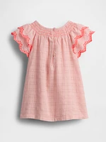 Baby Flutter-Sleeve Cotton Dress