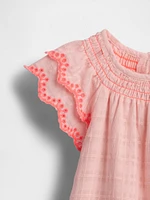 Baby Flutter-Sleeve Cotton Dress