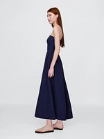 Crinkle Gauze Mixed Media Maxi Dress