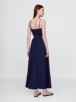 Crinkle Gauze Mixed Media Maxi Dress