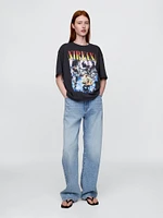Heavyweight Cropped Nirvana Graphic T-Shirt