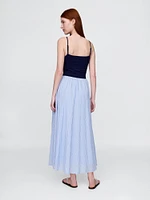 Compact Jersey Mixed Media Maxi Dress