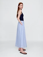Compact Jersey Mixed Media Maxi Dress