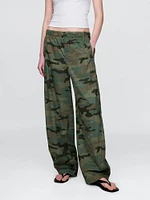 Mid Rise Barrel Parachute Pants