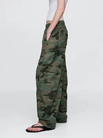 Mid Rise Barrel Parachute Pants