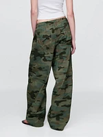 Mid Rise Barrel Parachute Pants