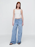 Modern Apron-Neck Cropped Tank Top