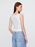 Modern Apron-Neck Cropped Tank Top