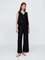 Eyelet Hem PJ Top