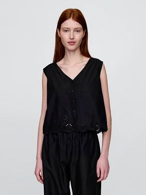 Eyelet Hem PJ Top