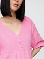 Maternity Crinkle Gauze Tiered Dress