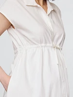 Maternity Linen-Blend Midi Shirtdress