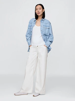 Maternity True Waistband Full Panel UltraSoft Baggy Jeans