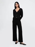 100% Cotton Cropped V-Neck Cardigan