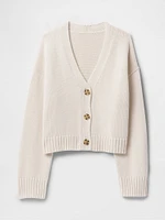 100% Cotton V-Neck Crop Cardigan