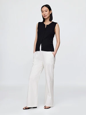 Maternity Full Panel Linen-Blend Pants
